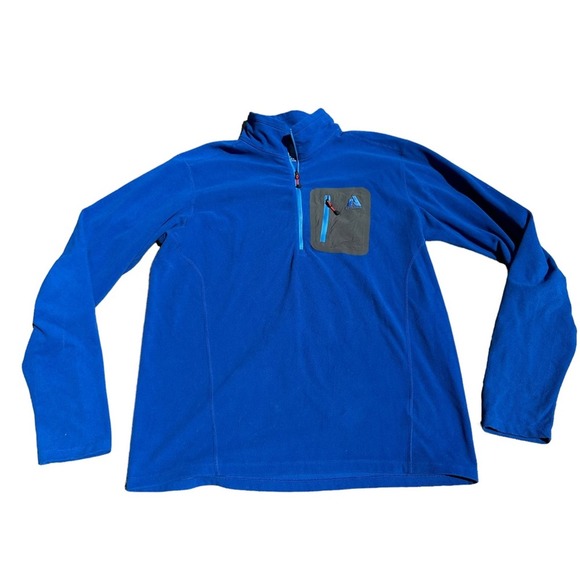 Eddie Bauer First Ascent Fleece Pullover Jacket Women Sweater 1/2 Zip Blue Large - Picture 1 of 12